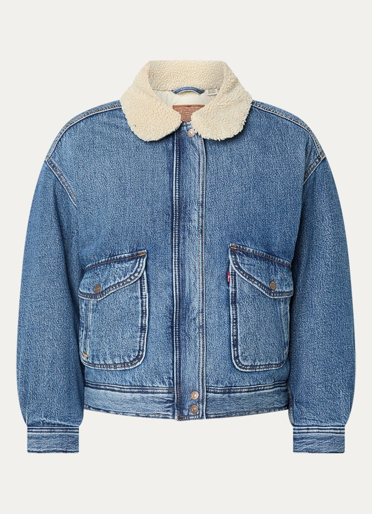 Levi's Heren Spijkerjas met kraag van teddy in de kleur Indigo