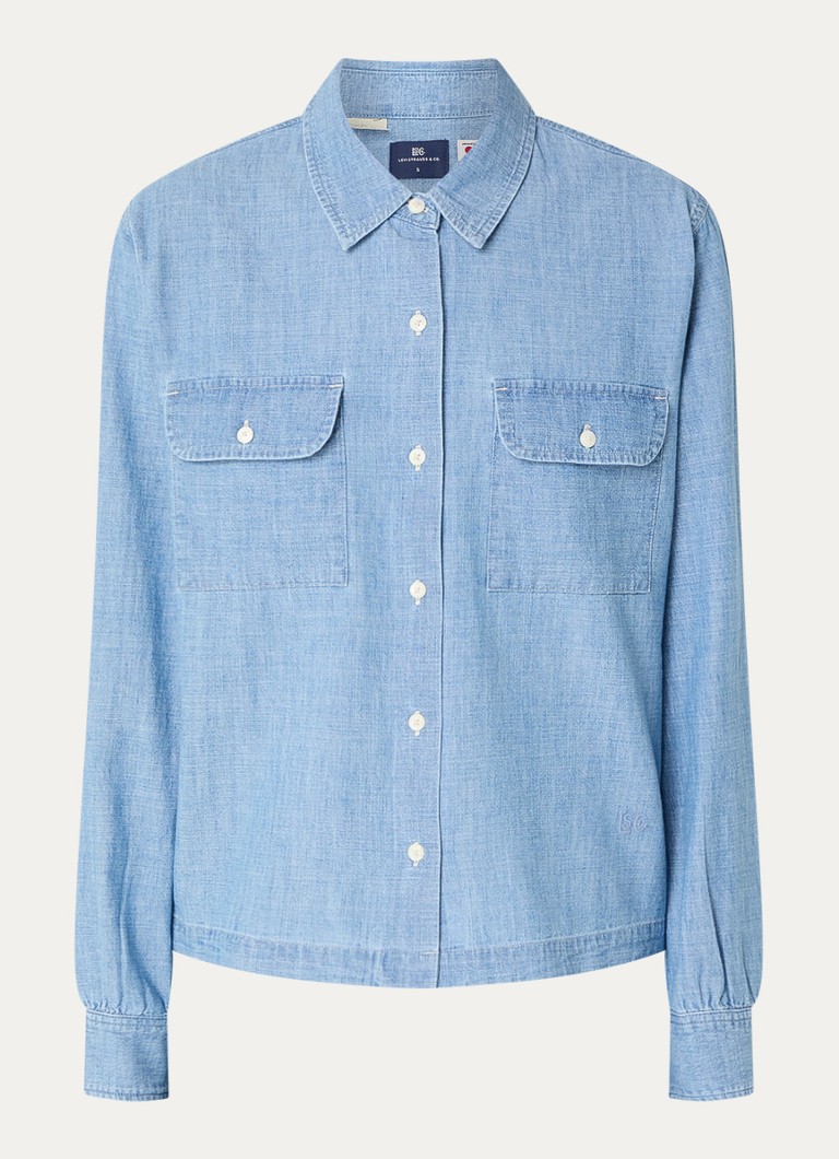 Levi's Dames Coral blouse van chambray in de kleur Indigo