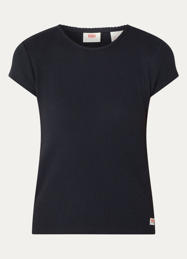 Levi's Dames T-shirt met structuur in de kleur Zwart
