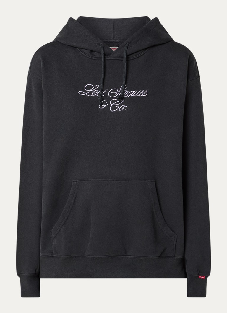 Levi's Dames Heritage hoodie met logoprint en strass in de kleur Zwart