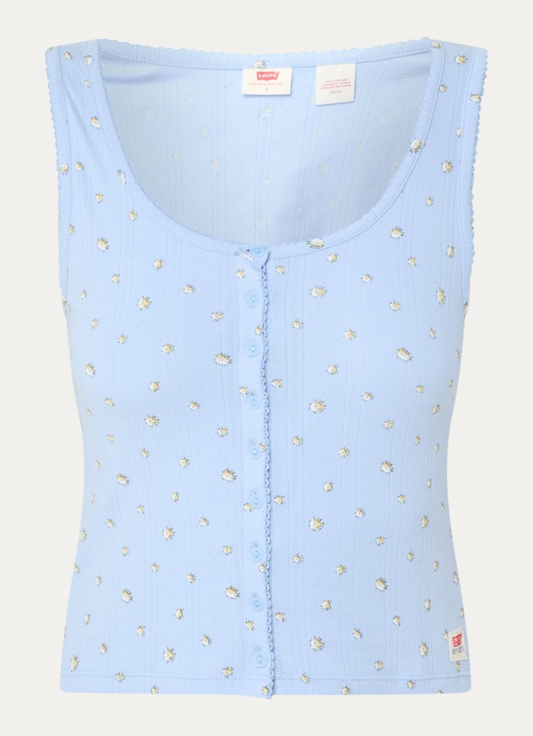 Levi's Dames Tanktop met bloemenprint in de kleur Lichtblauw