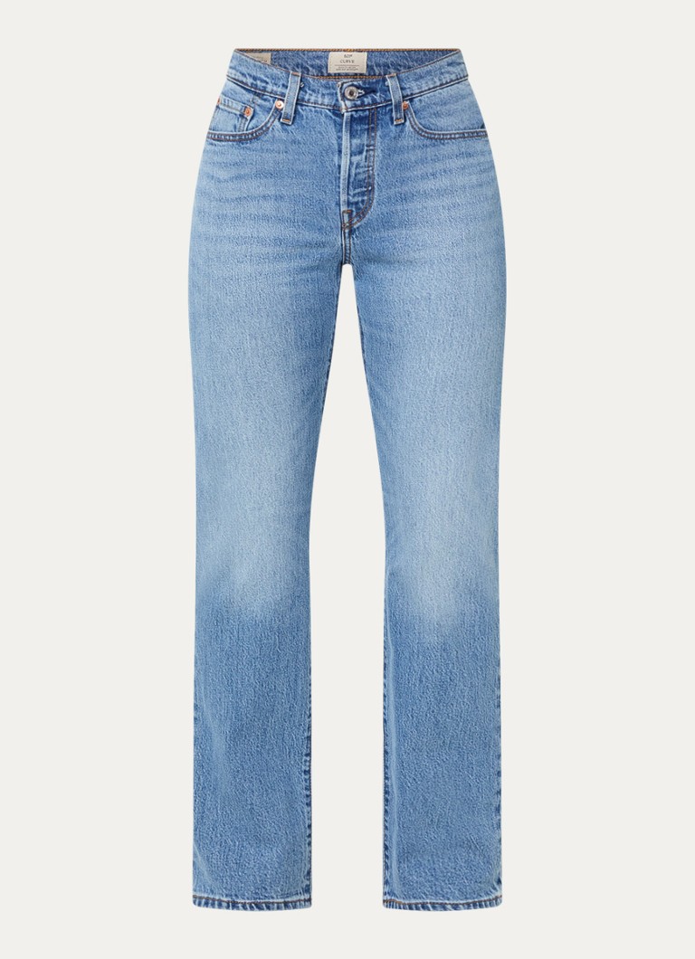 Levi's Dames 501 Curve high waist straight leg jeans met medium wassing in de kleur Indigo
