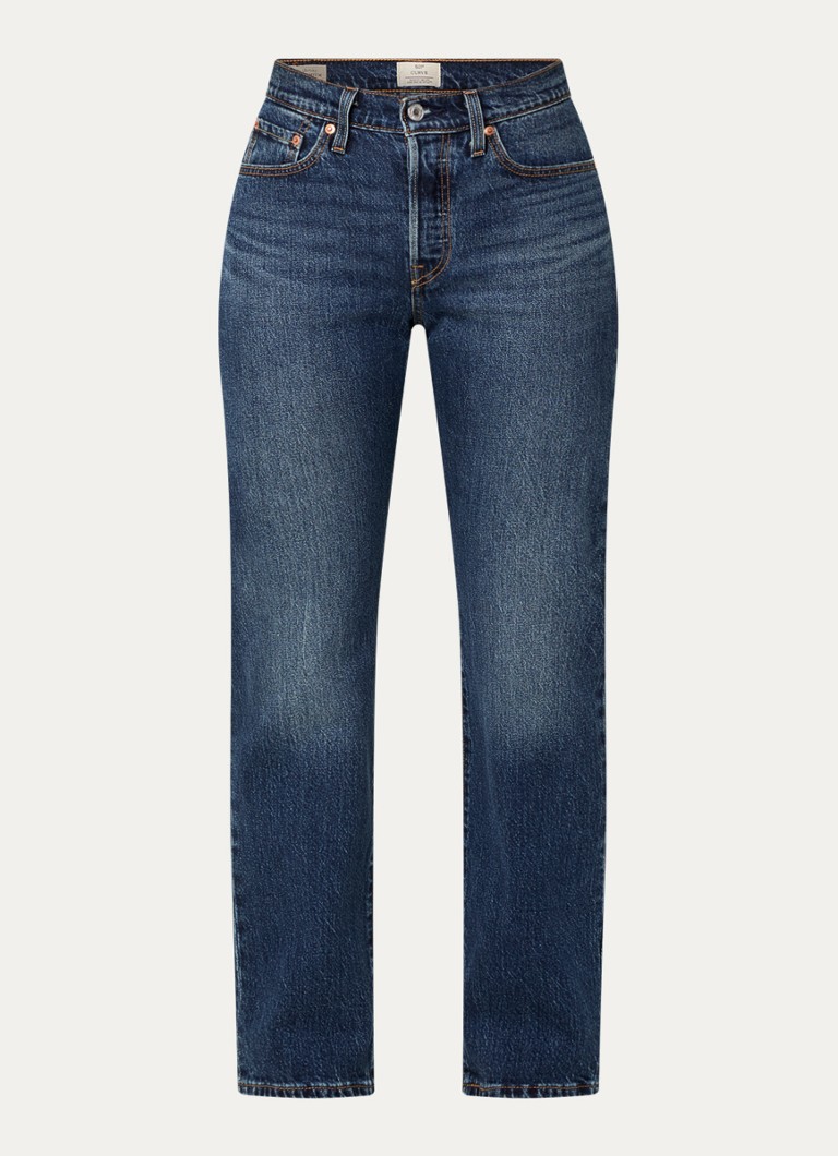 Levi's Dames 501 Curve high waist straight leg jeans met donkere wassing in de kleur Indigo