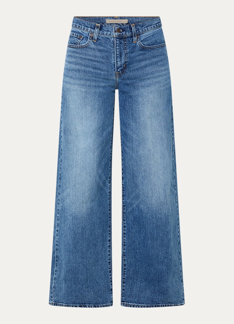 Levi's Dames 728 high waist wide leg jeans met medium wassing in de kleur Indigo