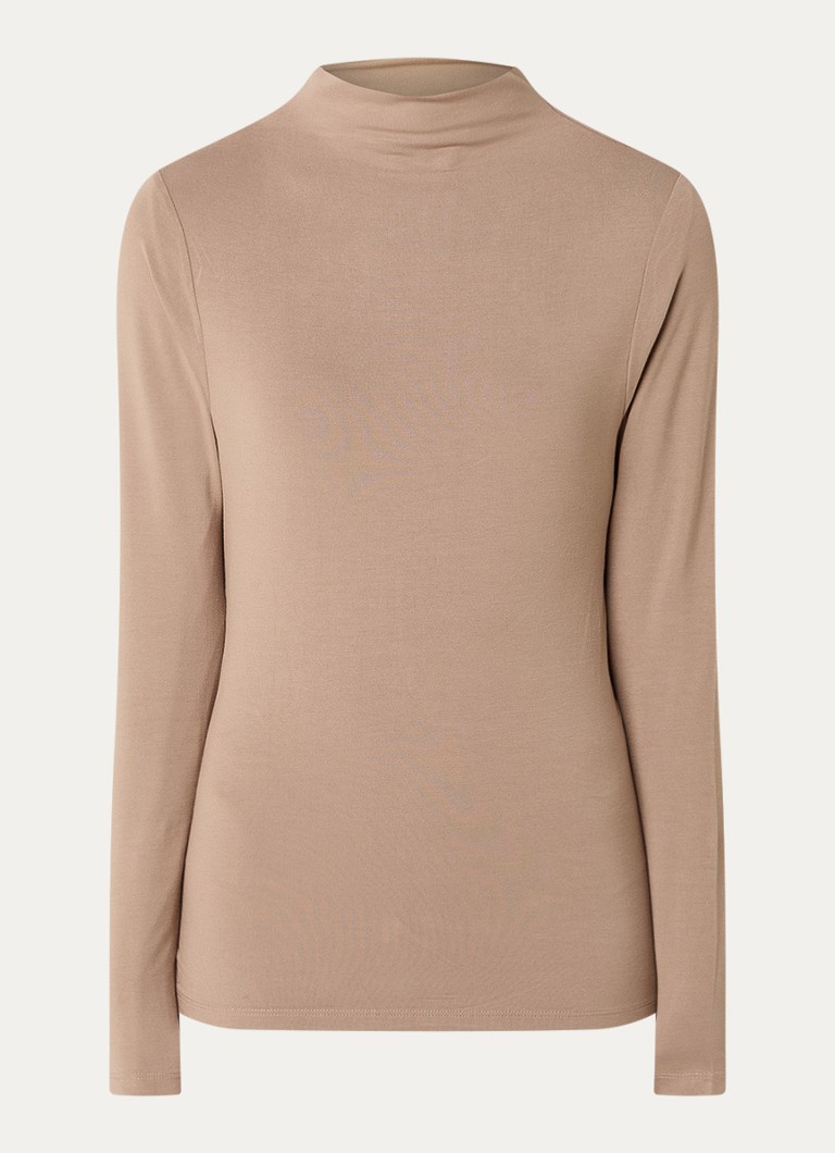 Levi's Dames Nina top met col en ruches in de kleur Donkerbeige