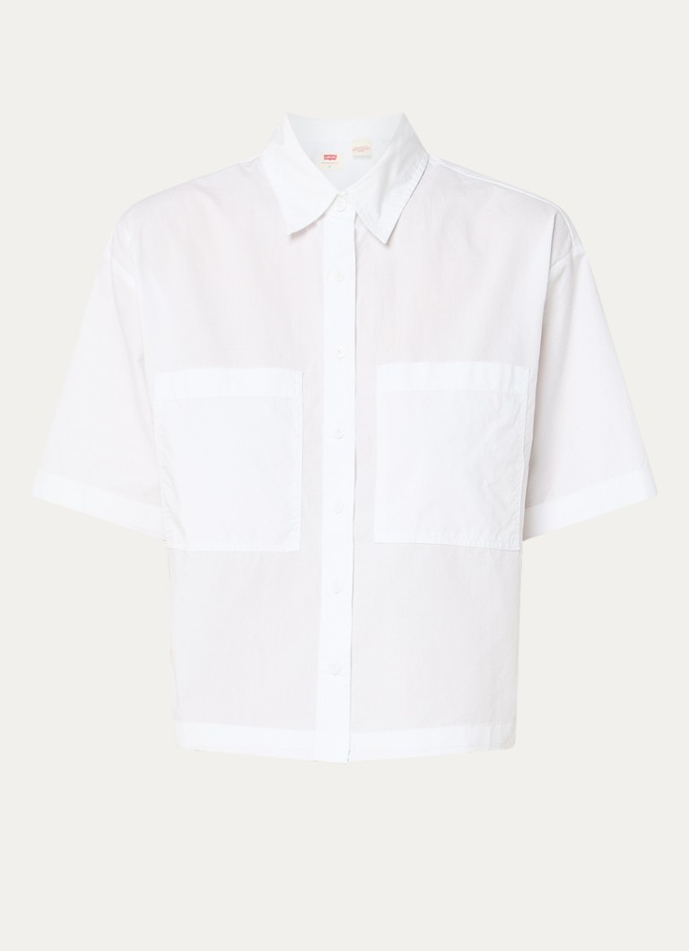Levi's Dames Harlie cropped blouse met borstzakken in de kleur Wit