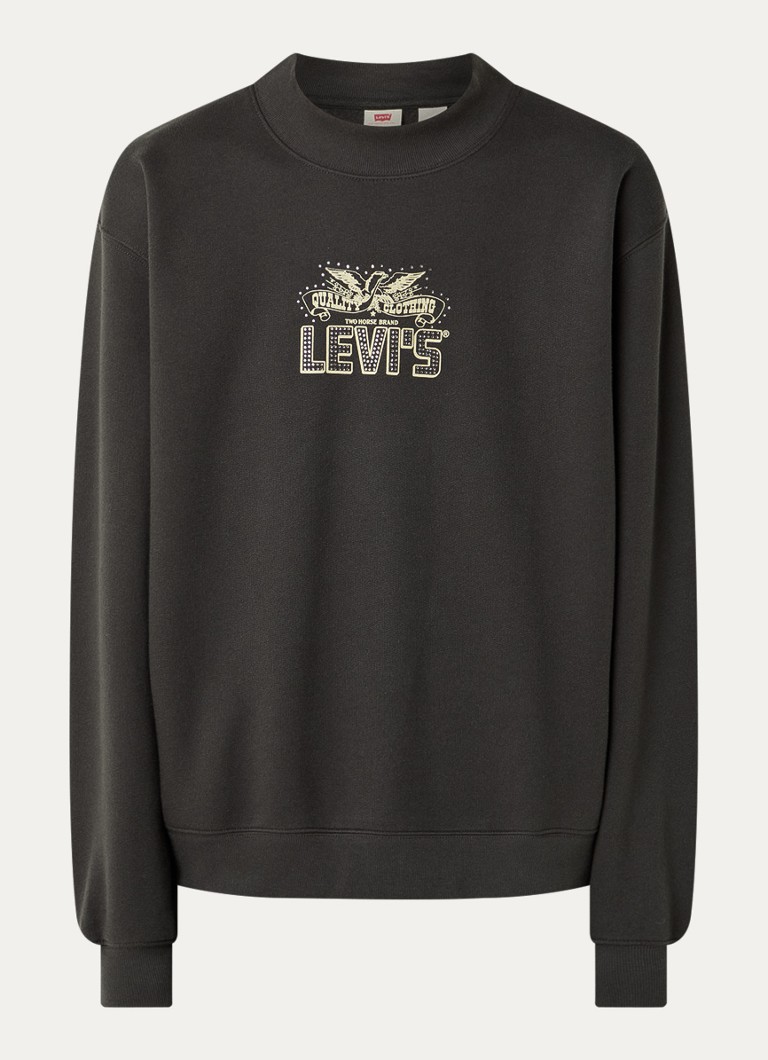 Levi's Dames Collins sweater met logoprint en strass in de kleur Zwart