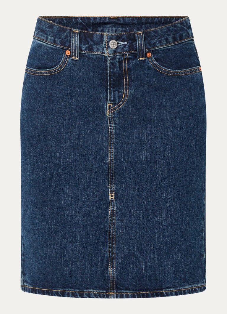 Levi's Dames Mini spijkerrok met donkere wassing in de kleur Indigo