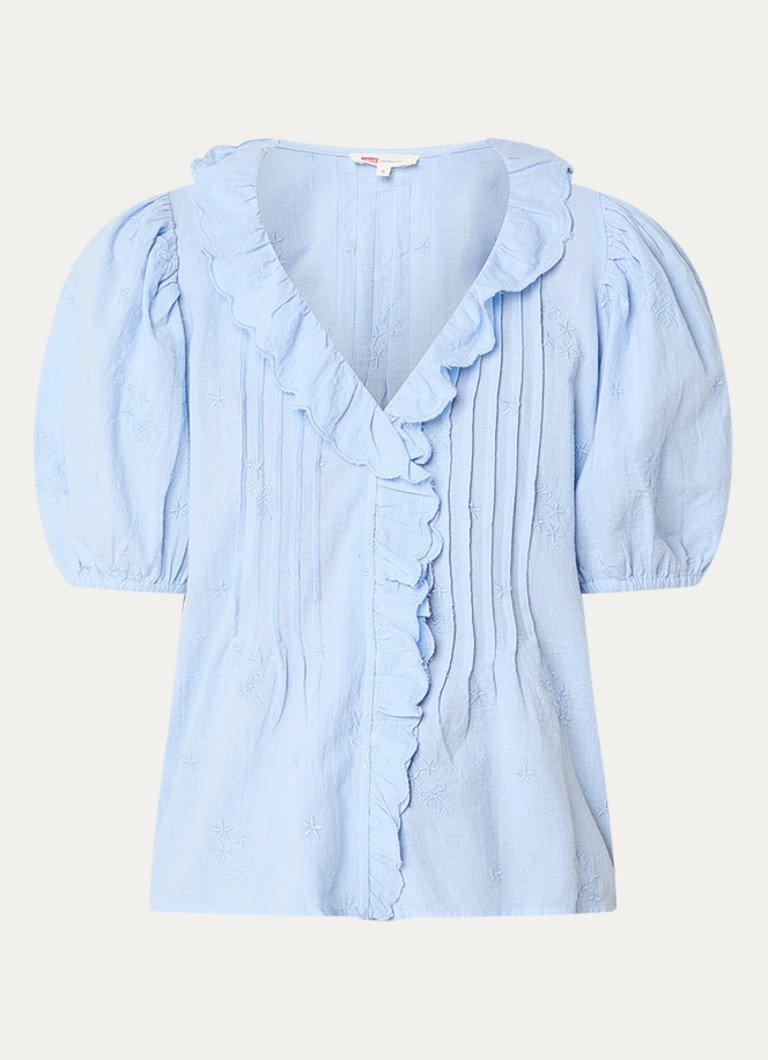 Levi's Dames Blouse met ruches in de kleur Blauw