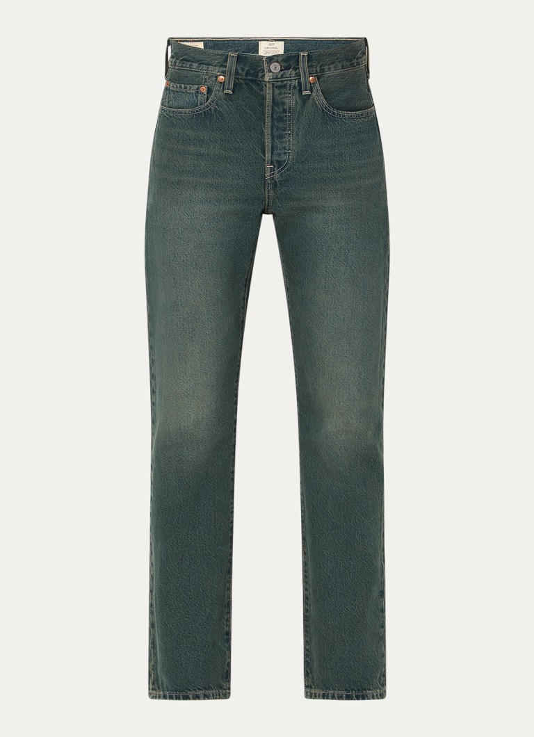 Levi's Dames 501 high waist straight leg jeans met gekleurde wassing in de kleur Indigo