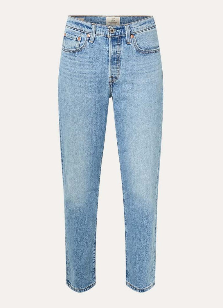 Levi's Dames 501 high waist slim fit jeans met lichte wassing in de kleur Indigo