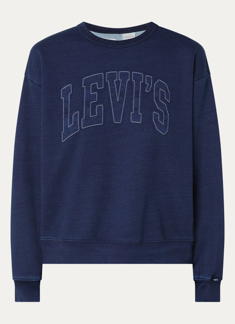 Levi's Dames Heritage sweatshirt met logoborduring in de kleur Donkerblauw