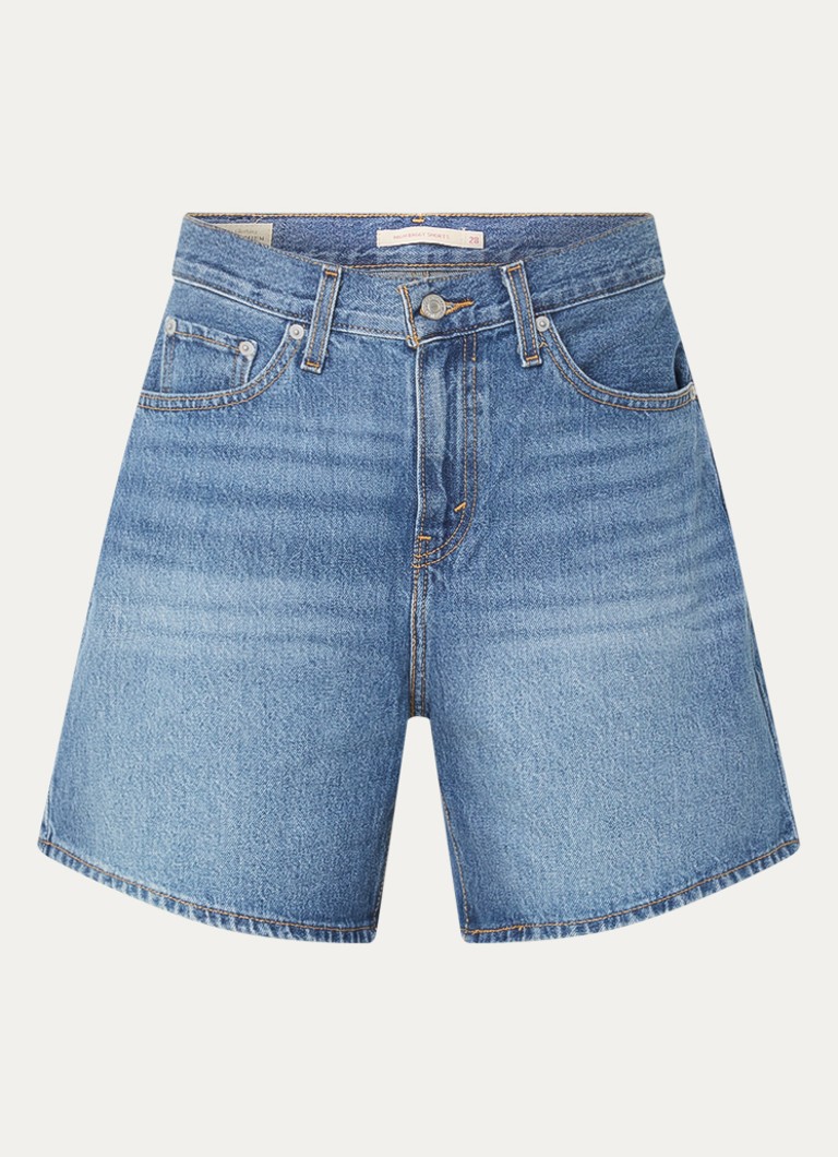 Levi's Dames High waist loose fit korte broek van denim in de kleur Indigo