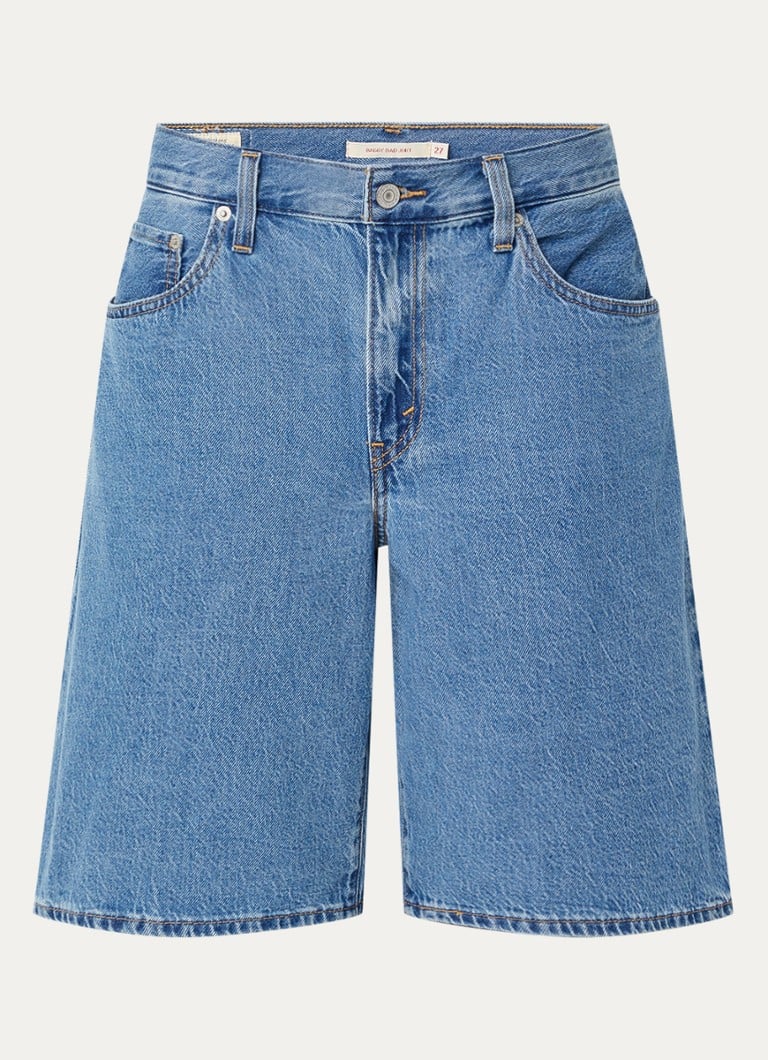Levi's Dames Baggy Dad Jort high waist wide leg korte broek in de kleur Indigo