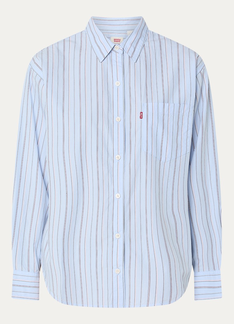 Levi's Dames Harlie blouse met streepprint en borstzak in de kleur Lichtblauw