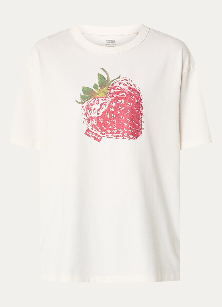Levi's Dames Tabor T-shirt met print in de kleur Creme