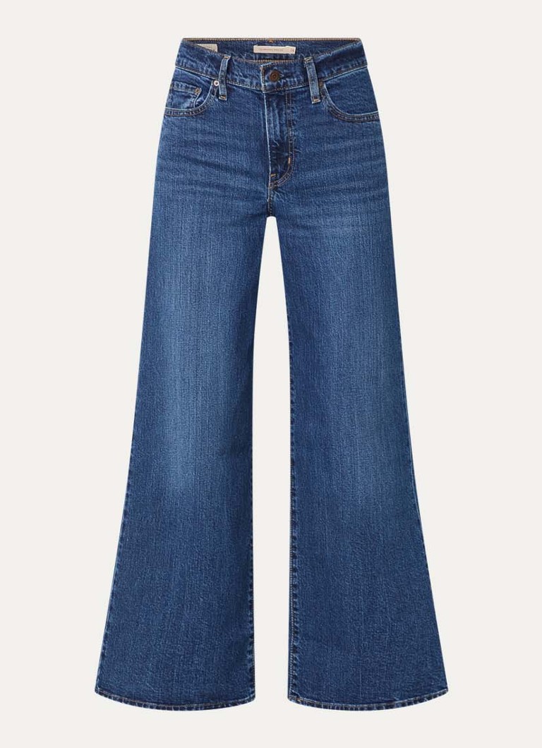 Levi's Dames 728 High waist copped wide leg jeans met medium wassing in de kleur Indigo