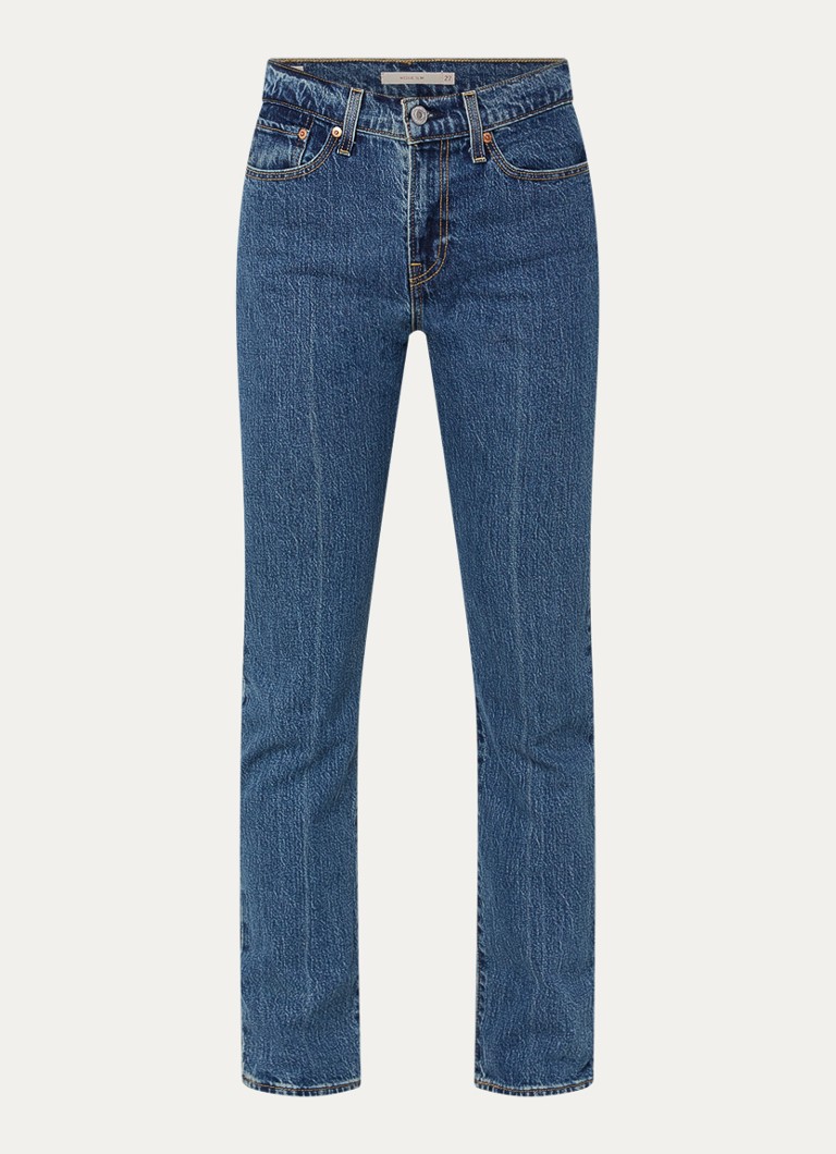 Levi's Dames Wedgie high waist slim fit jeans met donkere wassing in de kleur Indigo