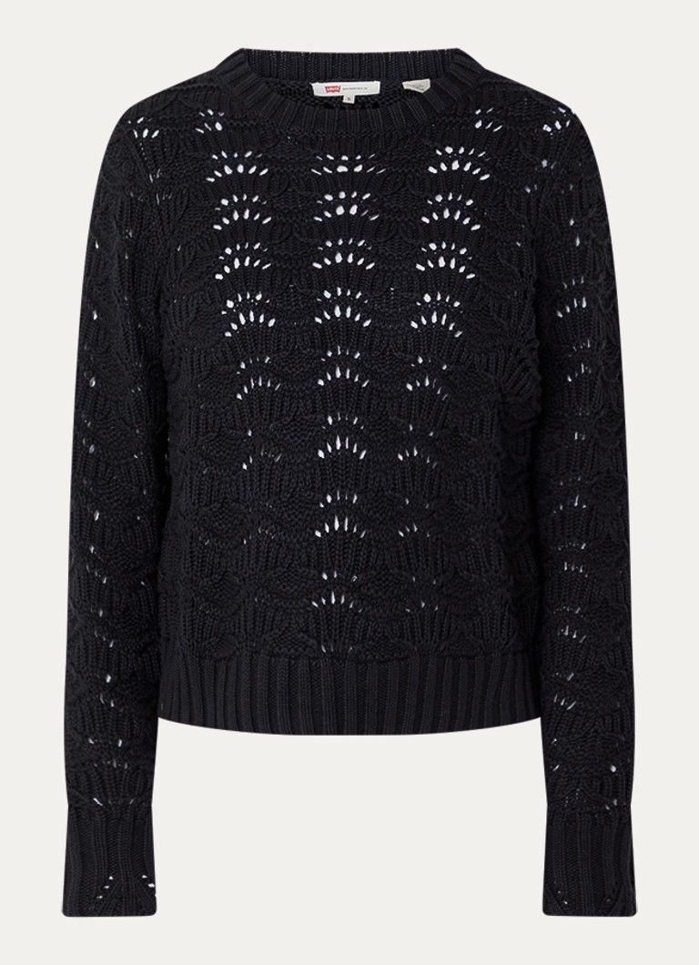 Levi's Dames Hope grofgebreide trui met ronde hals in de kleur Zwart