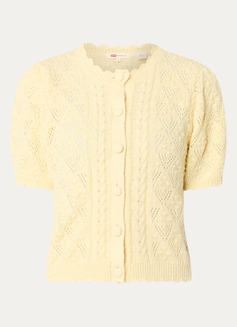 Levi's Dames Pauline fijngebreide top in wolblend met broderie in de kleur Geel