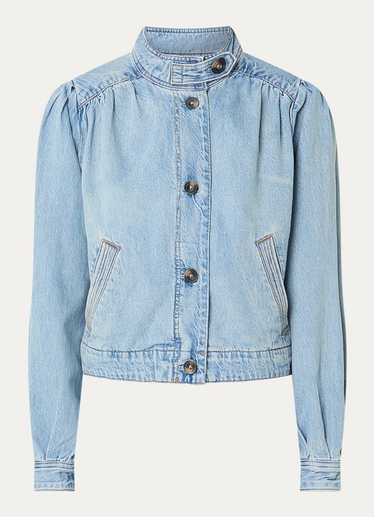 Levi's Dames Parker spijkerjas met steekzakken en ballonmouw in de kleur Blauwgrijs