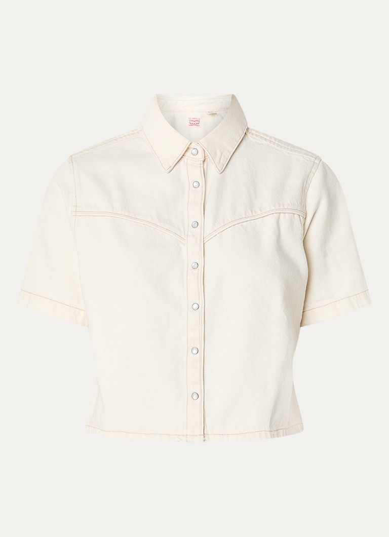 Levi's Dames Logan blouse van denim in de kleur Gebroken wit