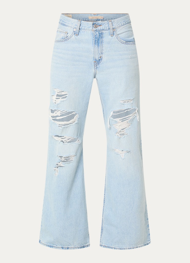 Levi's Dames High waist flared fit jeans met destroyed afwerking in de kleur Indigo