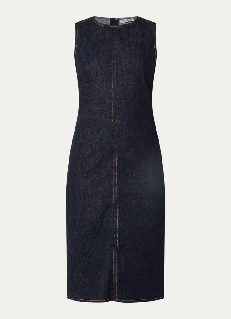 Levi's Dames Column midi kokerjurk van denim in de kleur Indigo
