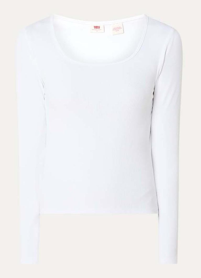 Levi's Dames Essential ribgebreide top met stretch in de kleur Wit