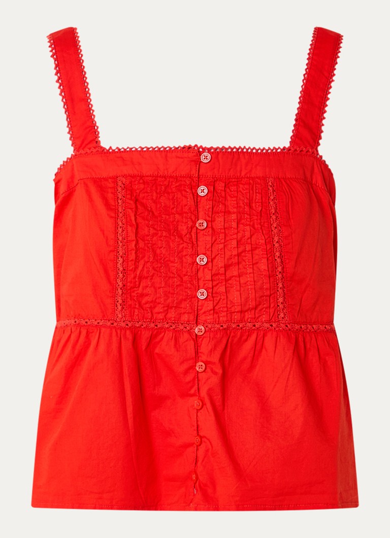 Levi's Dames Mouwloze top met rechthoekige hals in de kleur Rood