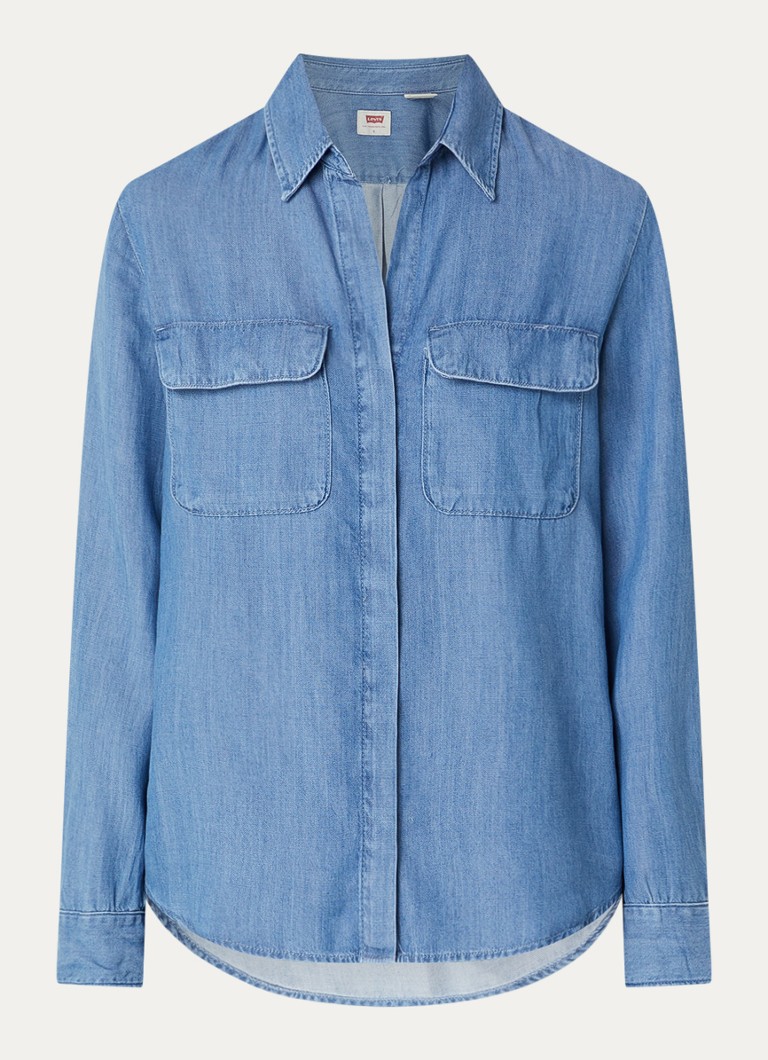 Levi's Dames Elaine blouse van denim met borstzakken in de kleur Indigo