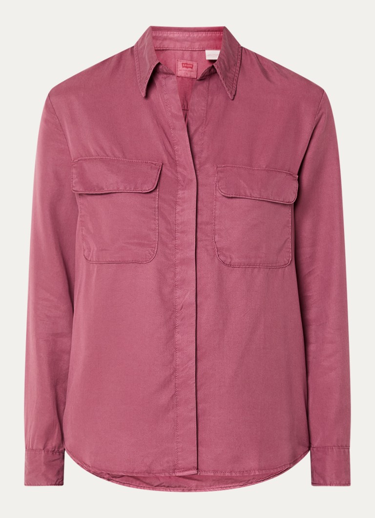 Levi's Dames Elaine blouse met borstzakken in de kleur Kersenrood