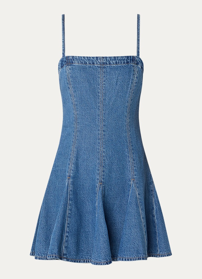 Levi's Dames Godet mini A-lijn jurk met plooidetail in de kleur Indigo