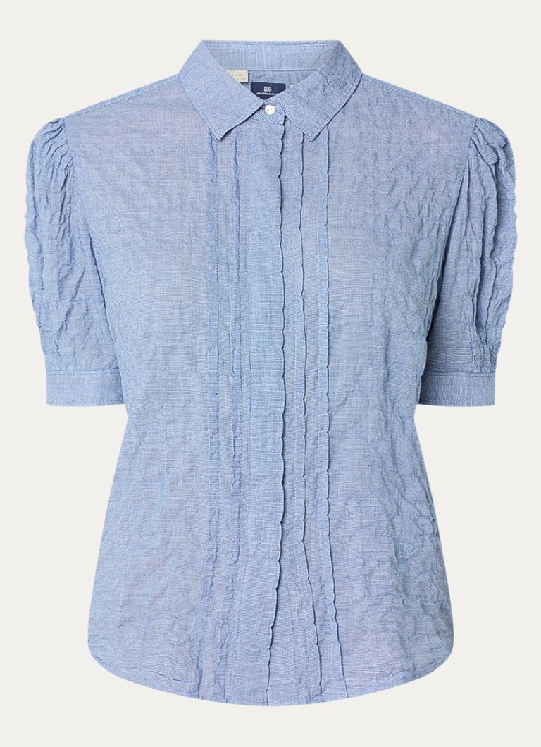 Levi's Dames Blouse in zijdeblend met pied-de-poule dessin in de kleur Staalblauw