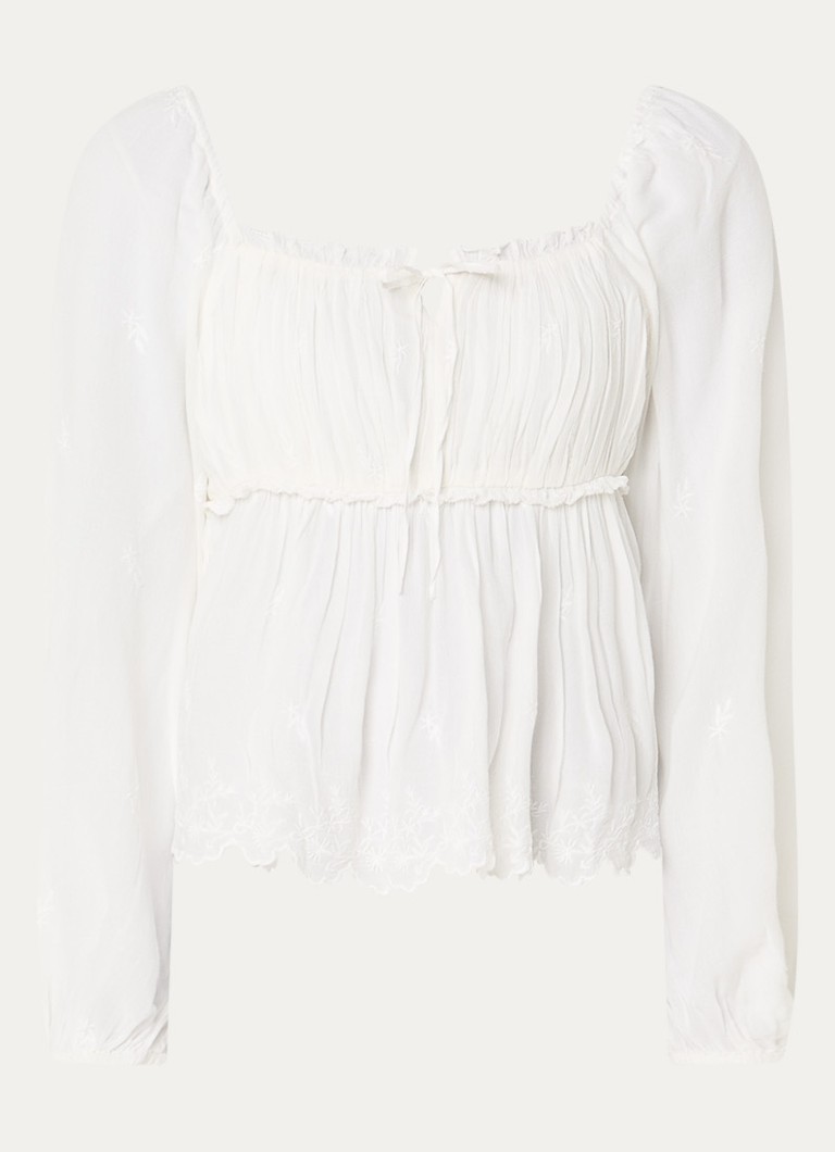 Levi's Dames Ottie semi-transparante top met ballonmouw in de kleur Gebroken wit