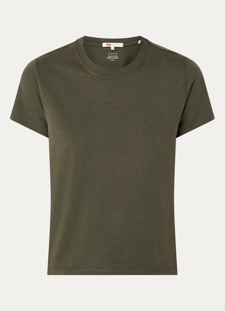 Levi's Dames T-shirt met stretch in de kleur Donkergroen
