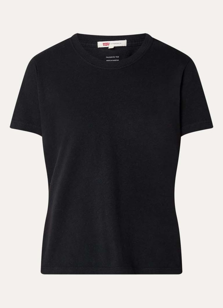 Levi's Dames T-shirt met ronde hals in de kleur Zwart