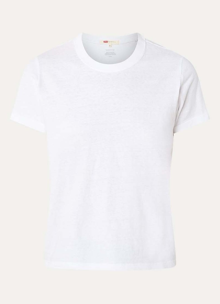 Levi's Dames T-shirt met ronde hals in de kleur Wit