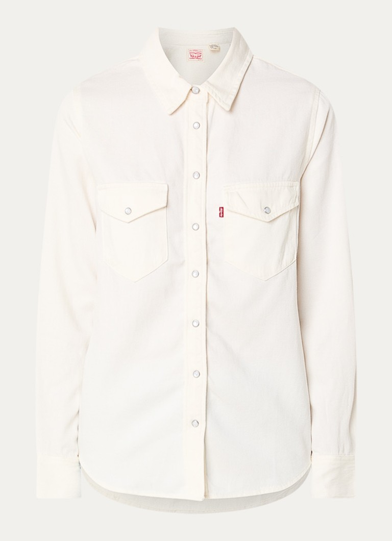 Levi's Dames Iconic blouse met logo in de kleur Beige