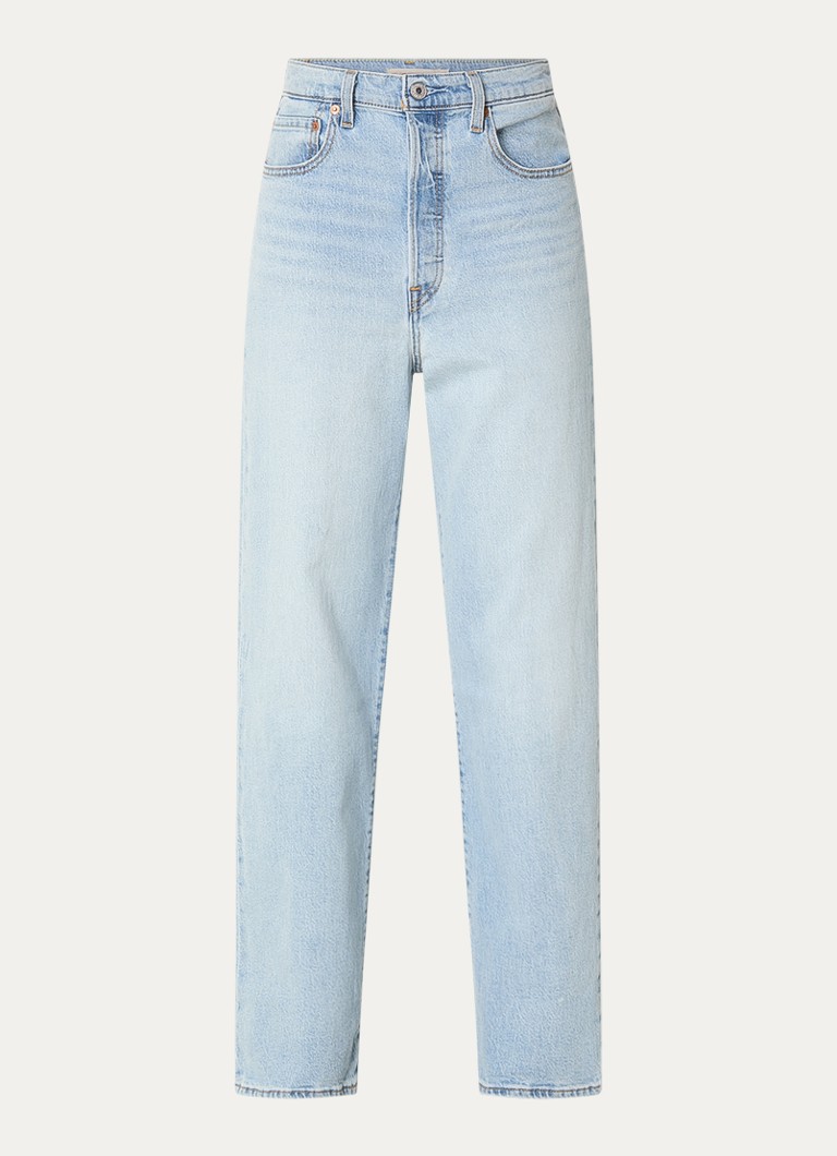 Levi's Dames High waist straight leg jeans met lichte wassing in de kleur Lichtblauw