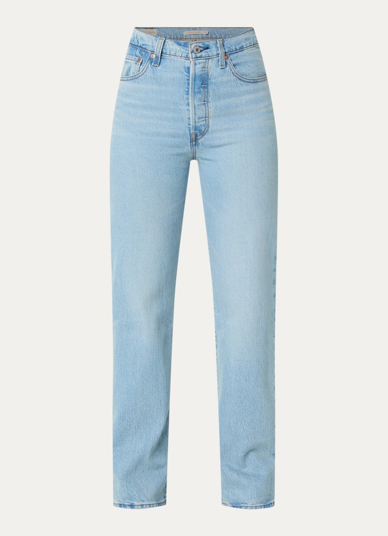 Levi's Dames Ribcage high waist slim fit jeans met lichte wassing in de kleur Indigo