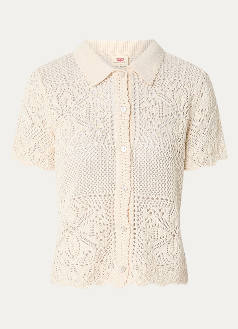 Levi's Dames Susanna blouse met opengewerkt dessin in de kleur Creme