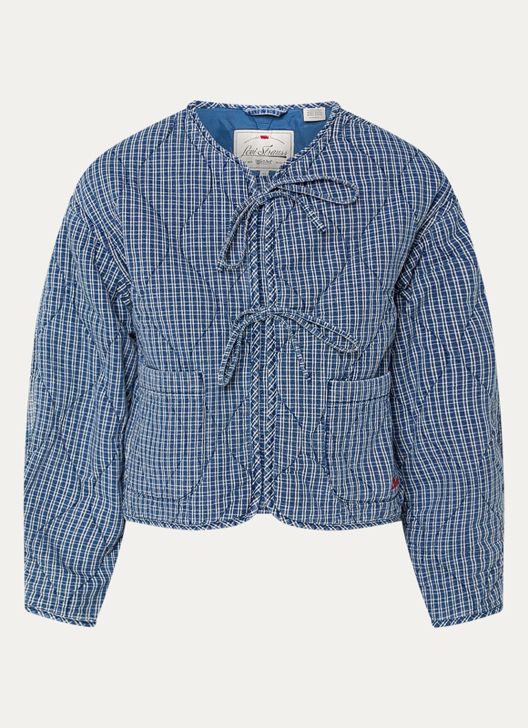 Levi's Dames Rue Liner jack met quilt patroon en ruitdessin in de kleur Donkerblauw