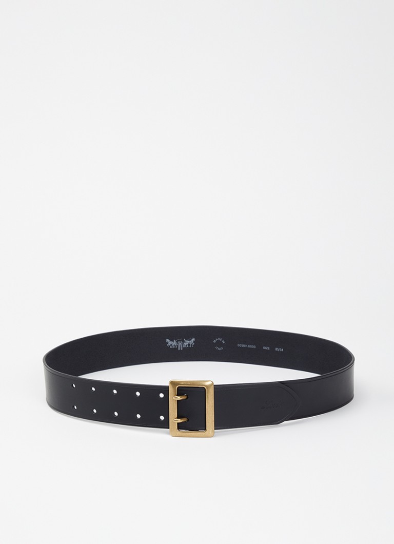 Levi's Dames Frankie riem van buffelleer in de kleur Zwart