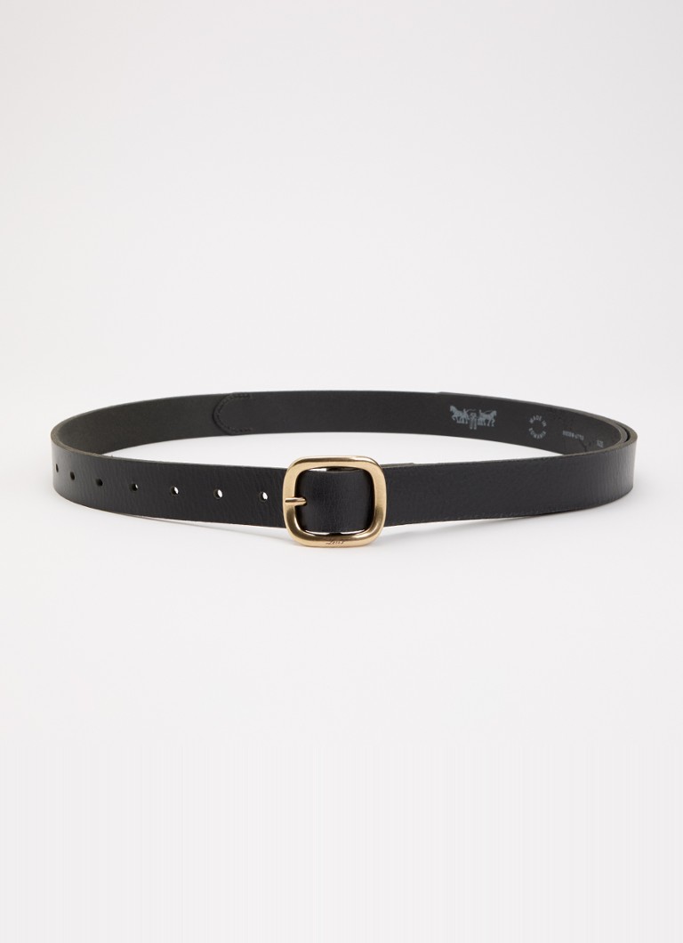 Levi's Dames Cameron riem van leer in de kleur Zwart