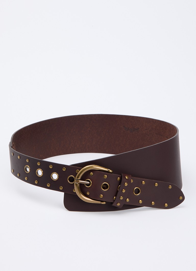 Levi's Dames Buckle Up riem van leer in de kleur Chocoladebruin