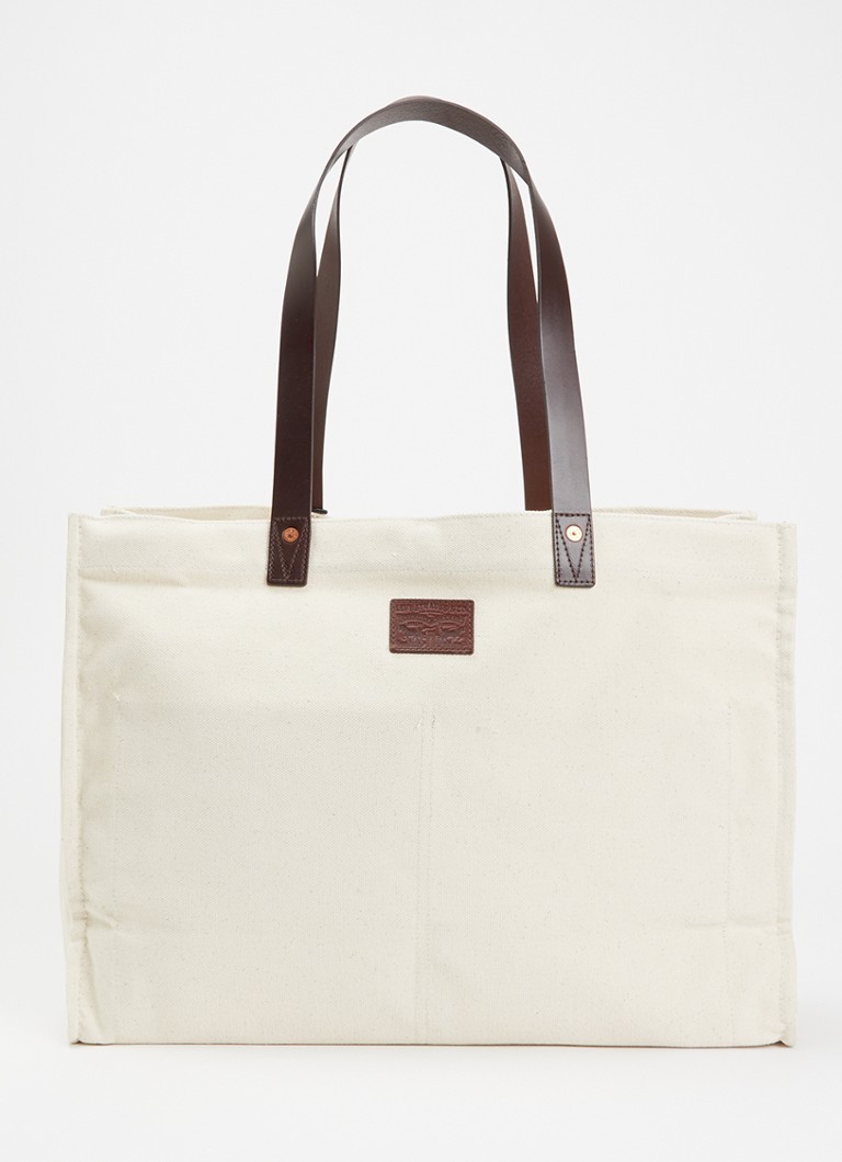 Levi's Dames Heritage shopper van canvas met logo in de kleur Beige