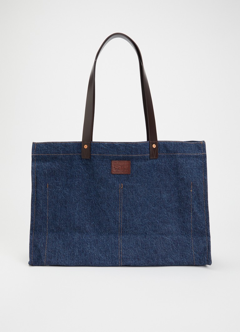 Levi's Dames Heritage shopper van denim met logo in de kleur Indigo