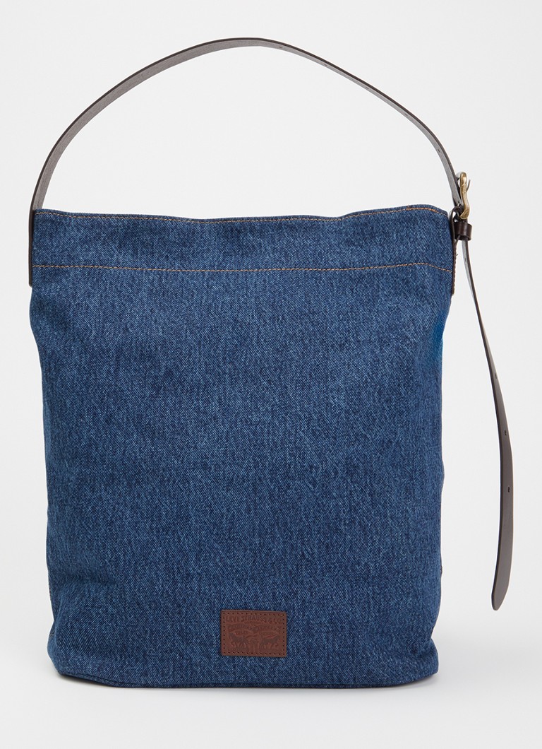 Levi's Dames Heritage M schoudertas van denim met logo in de kleur Indigo