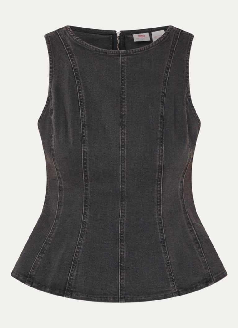 Levi's Dames Leighton top van denim in de kleur Antraciet